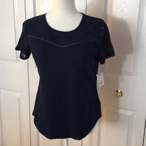 Liz Claiborne petite navy shirt NWT